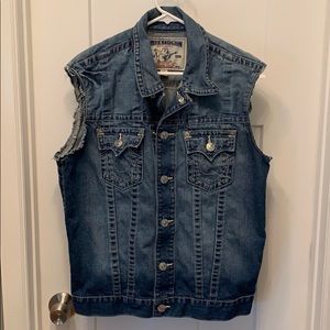True Religion denim trucker vest